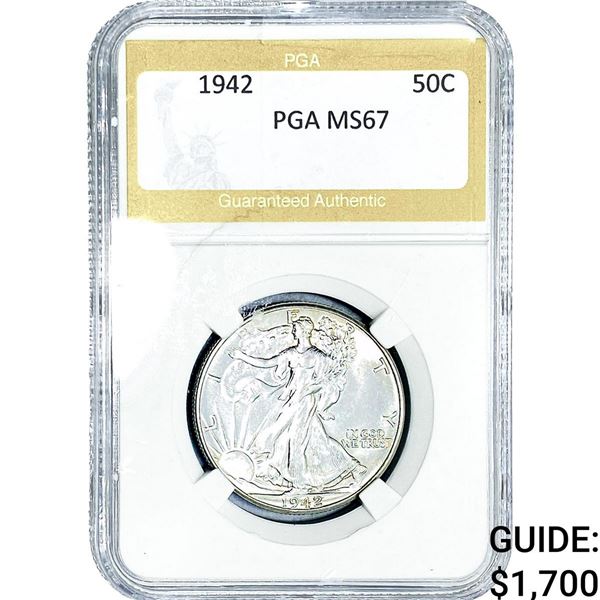1942 Walking Liberty Half Dollar PGA MS67