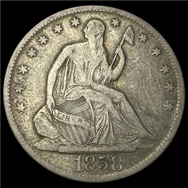 1858-O Seated Liberty Half Dollar LIGHTLY   CIRCULATED