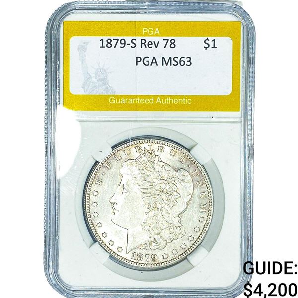 1879-S Rev 78 Morgan Silver Dollar PGA MS63