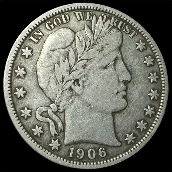 1906 Silver Barber Half Dollar LIGHTLY   CIRCULATED