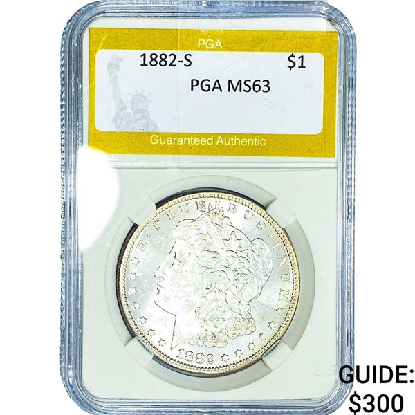 1882-S Morgan Silver Dollar PGA MS63