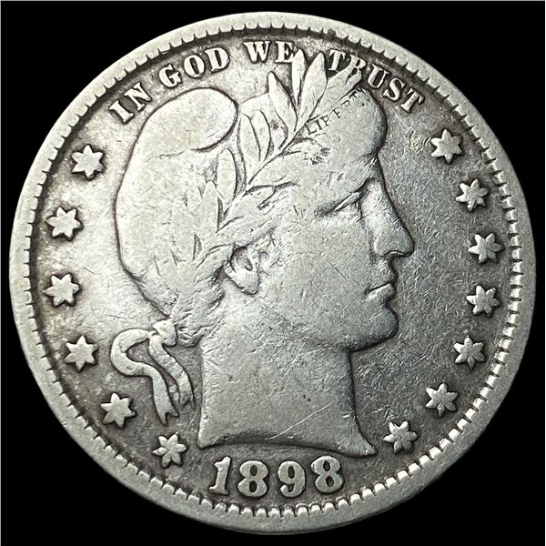 1898 Silver Barber Quarter NEARLY   UNCIRCULATED