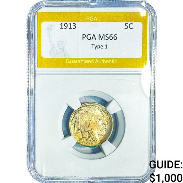 1913 Buffalo Nickel PGA MS66 Type 1