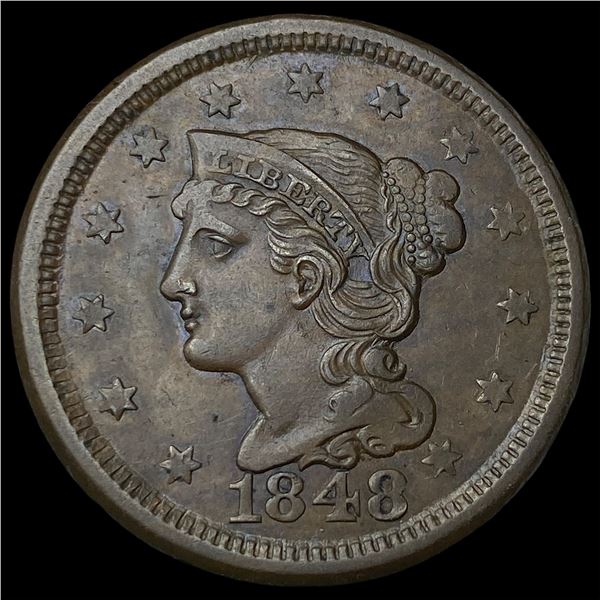 1848 Braided Hair Large Cent CLOSELY   UNCIRCULATED