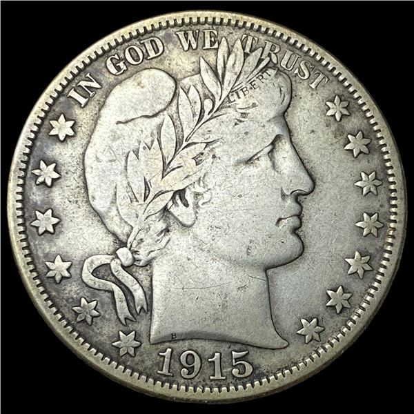 1915-D Silver Barber Half Dollar LIGHTLY   CIRCULATED