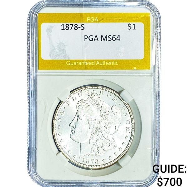1878-S Morgan Silver Dollar PGA MS64