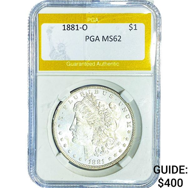 1881-O Morgan Silver Dollar PGA MS62