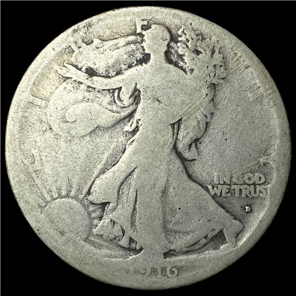 1916-D Silver Walking Liberty Half Dollar   NICELY CIRCULATED