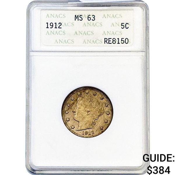 1912 Liberty Victory Nickel ANACS MS63