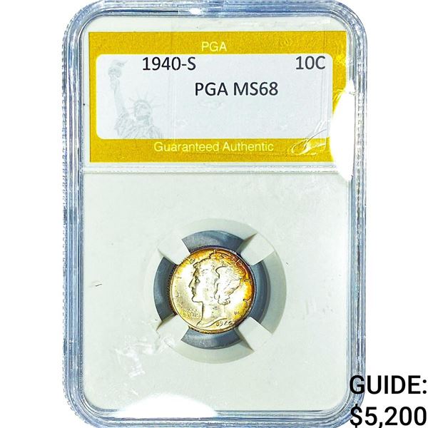 1940-S Mercury Silver Dime PGA MS68