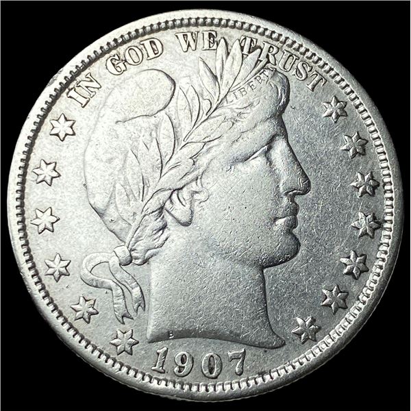 1907-S Silver Barber Half Dollar NEARLY   UNCIRCULATED