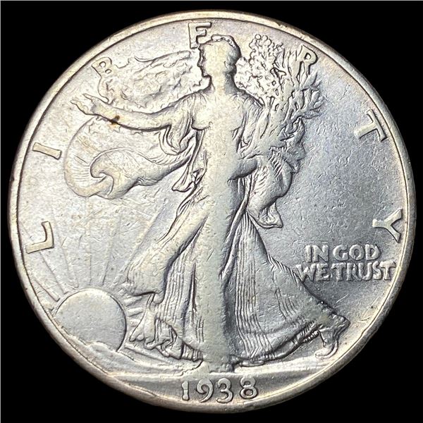 1938-D Silver Walking Liberty Half Dollar   LIGHTLY CIRCULATED