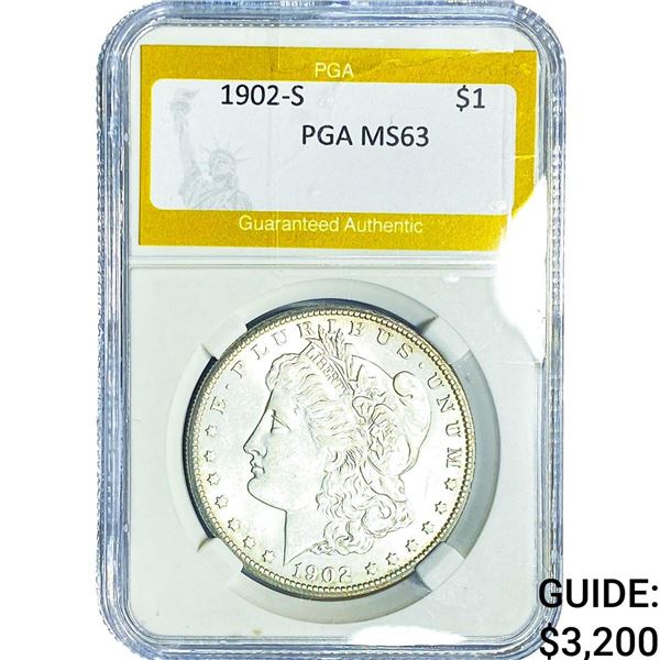 1902-S Morgan Silver Dollar PGA MS63