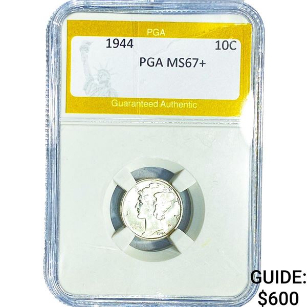 1944 Mercury Silver Dime PGA MS67+