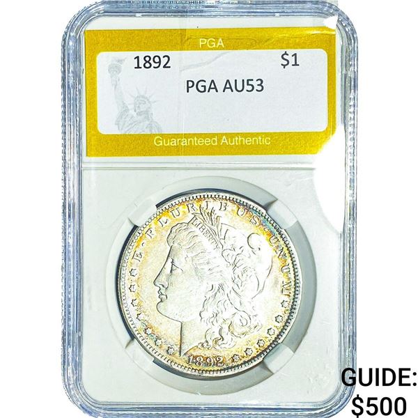 1892 Morgan Silver Dollar PGA AU53