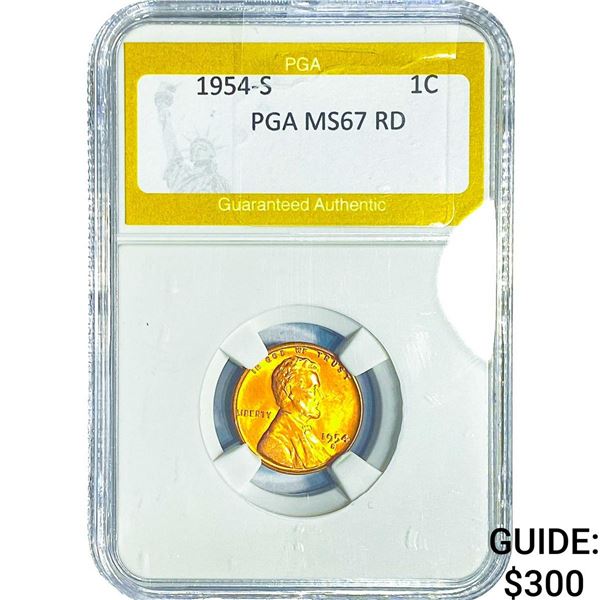 1954-S Walking Liberty Cent PGA MS67 RD