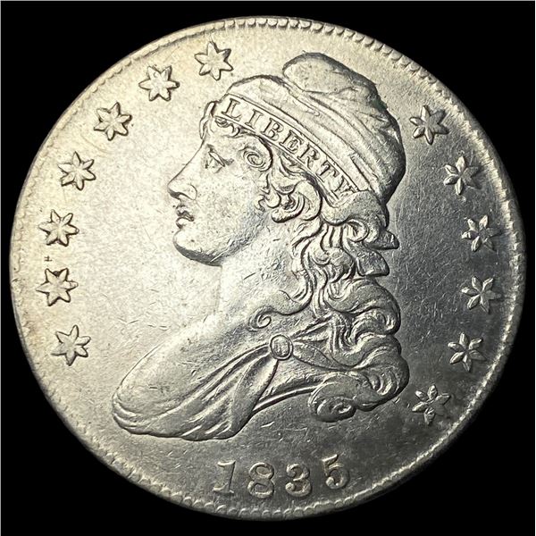1835 Silver Capped Bust Half Dollar NEARLY   UNCIRCULATED