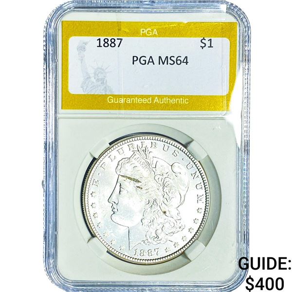 1887 Morgan Silver Dollar PGA MS64
