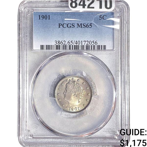 1901 Liberty Victory Nickel PCGS MS65