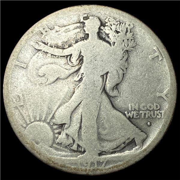 1917-S Silver Walking Liberty Half Dollar   NICELY CIRCULATED
