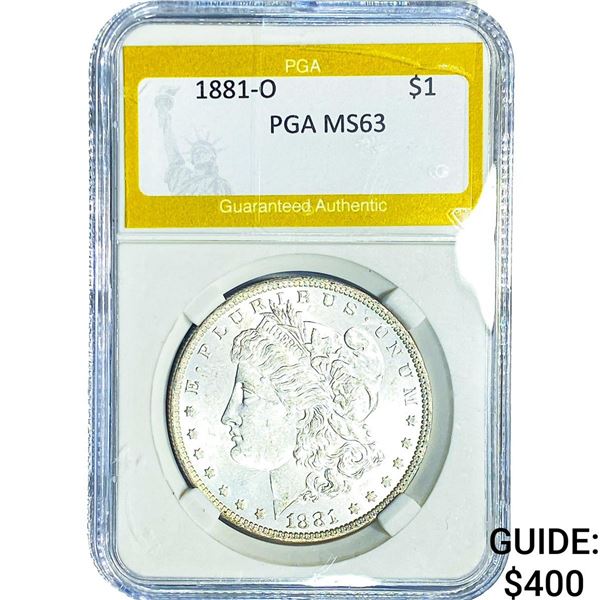 1881-O Morgan Silver Dollar PGA MS63