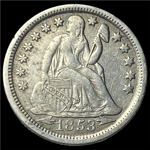 1853-O Silver Seated Liberty Dime NEARLY   UNCIRCULATED
