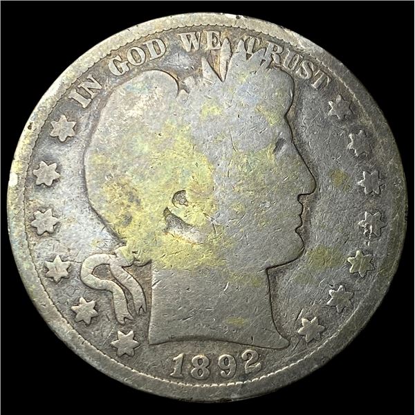1892 Silver Barber Half Dollar NICELY   CIRCULATED
