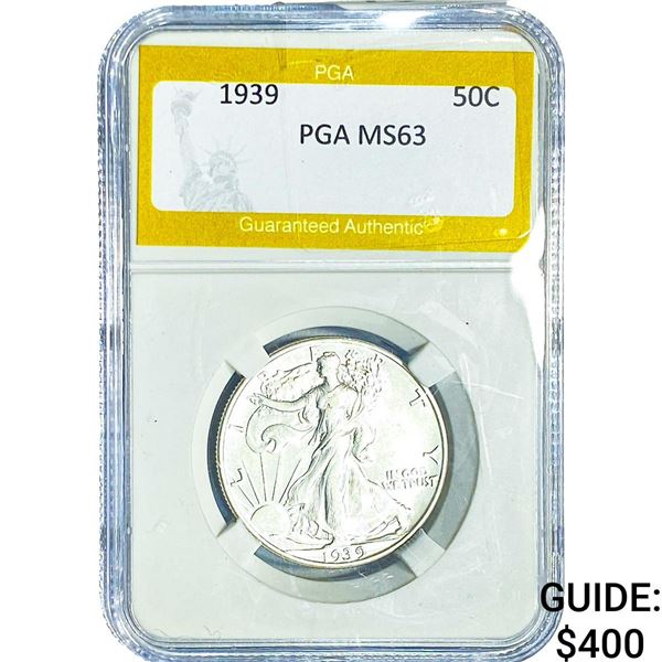 1939 Walking Liberty Half Dollar PGA MS63