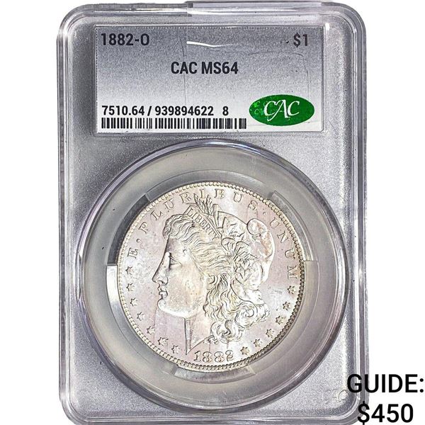 1882-O Morgan Silver Dollar CAC MS64