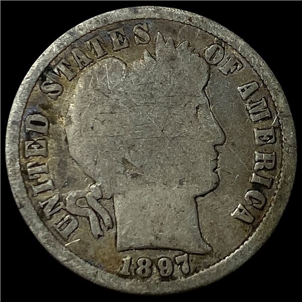 1897-S Silver Barber Dime NICELY CIRCULATED