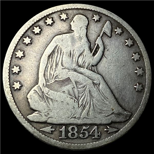 1854-O Arrows Seated Liberty Half Dollar NICELY CIRCULATED