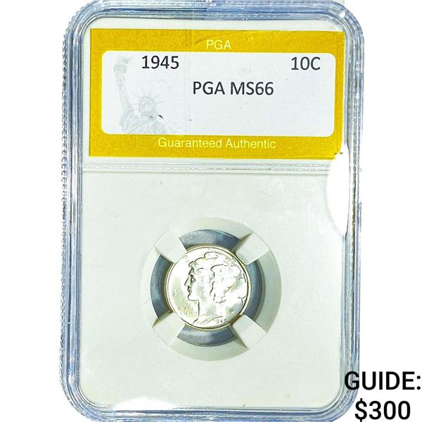 1945 Mercury Silver Dime PGA MS66