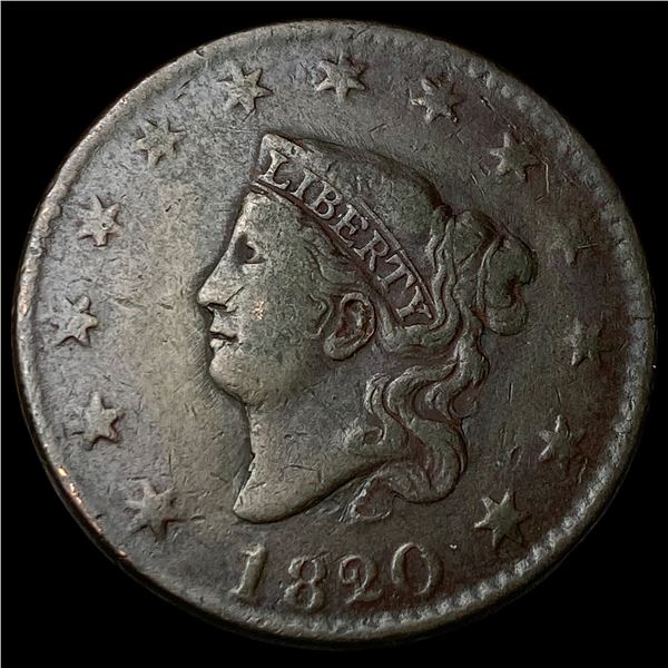 1820 Coronet Head Large Cent LIGHTLY   CIRCULATED