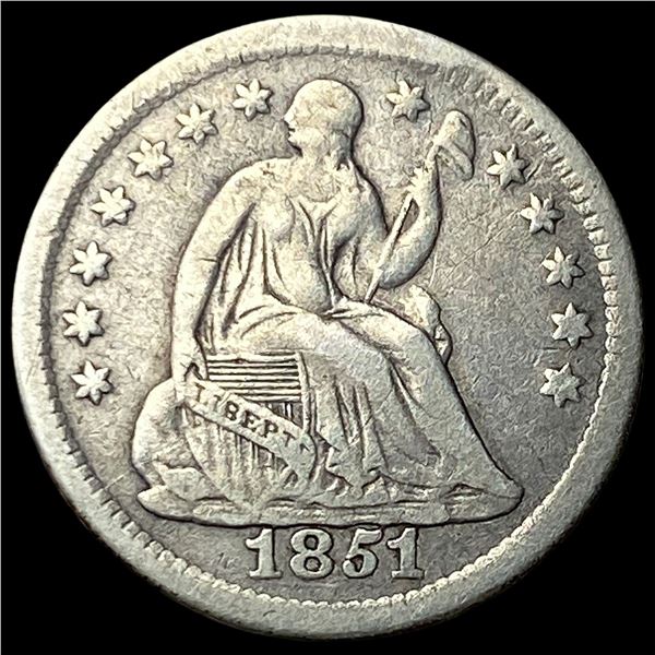 1851-O Silver Seated Liberty Half Dime NEARLY   UNCIRCULATED