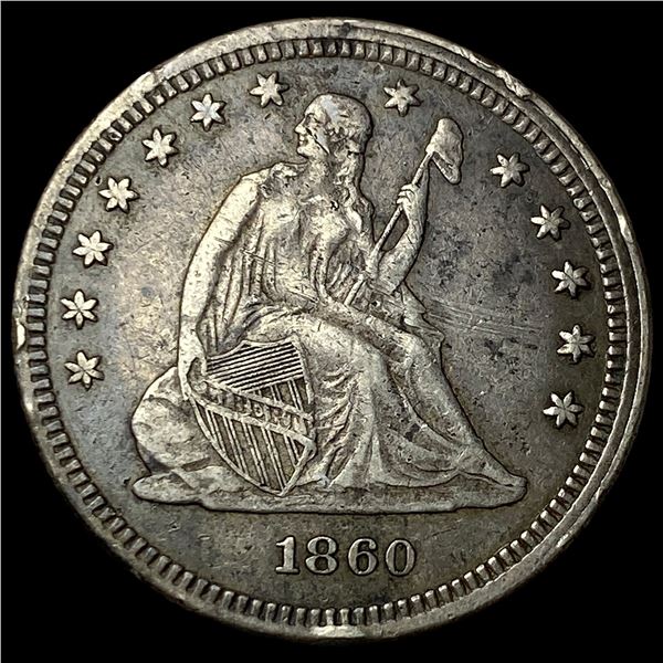 1860 Seated Liberty Quarter LIGHTLY   CIRCULATED