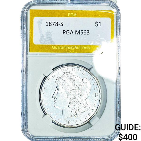 1878-S Morgan Silver Dollar PGA MS63