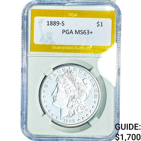 1889-S Morgan Silver Dollar PGA MS63+