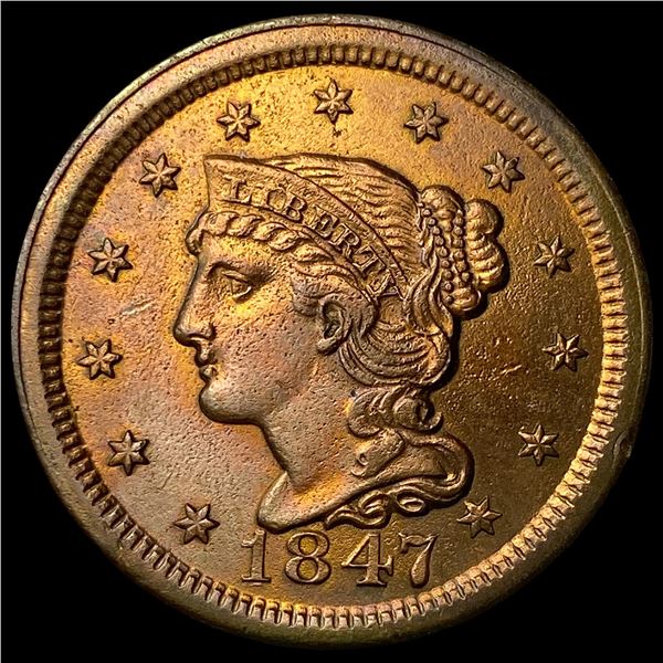 1847 Braided Hair Large Cent UNCIRCULATED