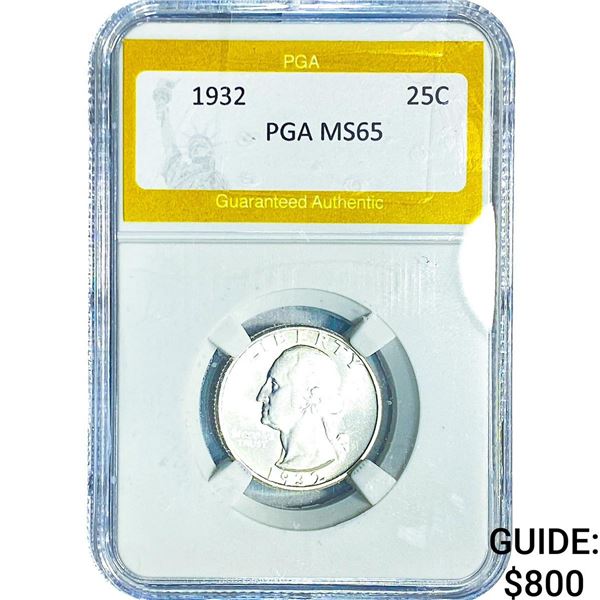 1932 Washington Silver Quarter PGA MS65