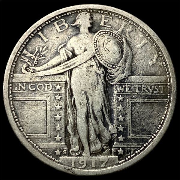 1917-S Silver Standing Liberty Quarter     LIGHTLY CIRCULATED