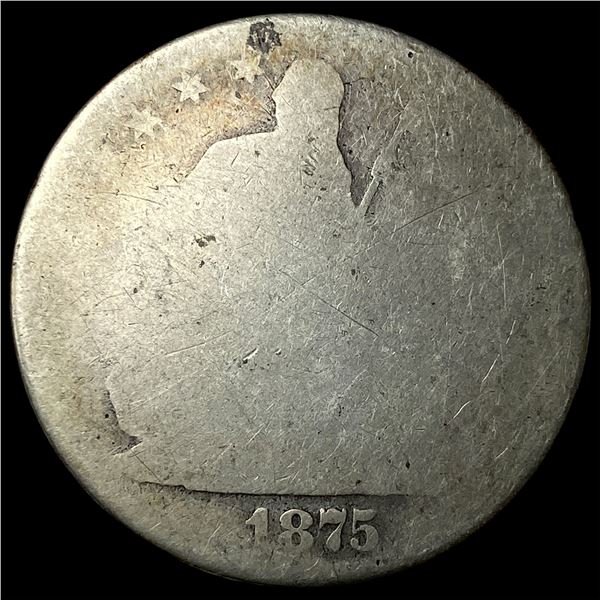 1875 Silver Seated Liberty Quarter HIGH GRADE