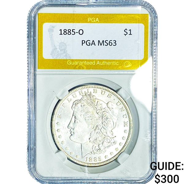 1885-O Morgan Silver Dollar PGA MS63
