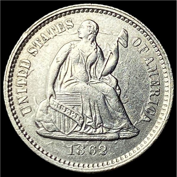 1862 Seated Liberty Half Dime CLOSELY   UNCIRCULATED