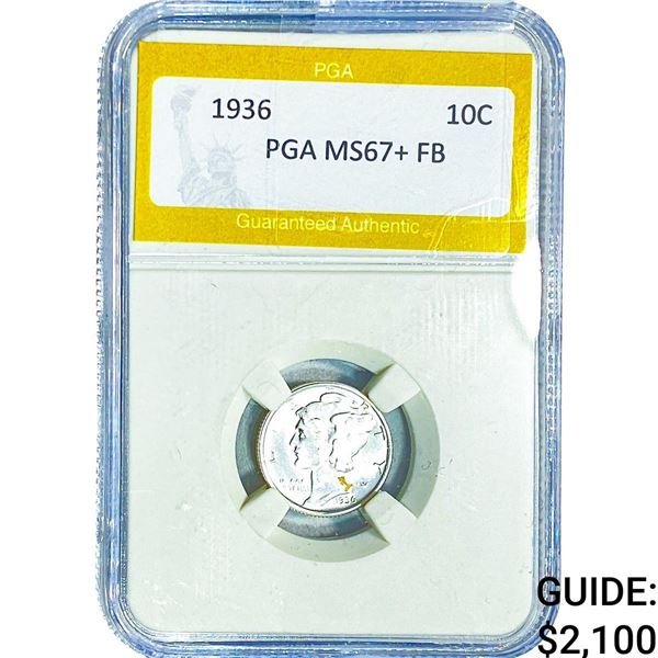 1936 Mercury Silver Dime PGA MS67+ FB