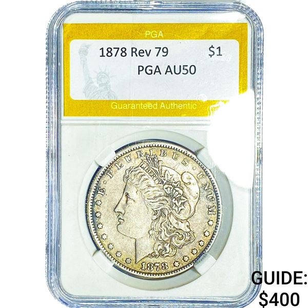 1878 Rev 79 Morgan Silver Dollar PGA AU50