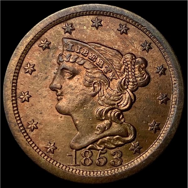 1853 Braided Hair Half Cent UNCIRCULATED
