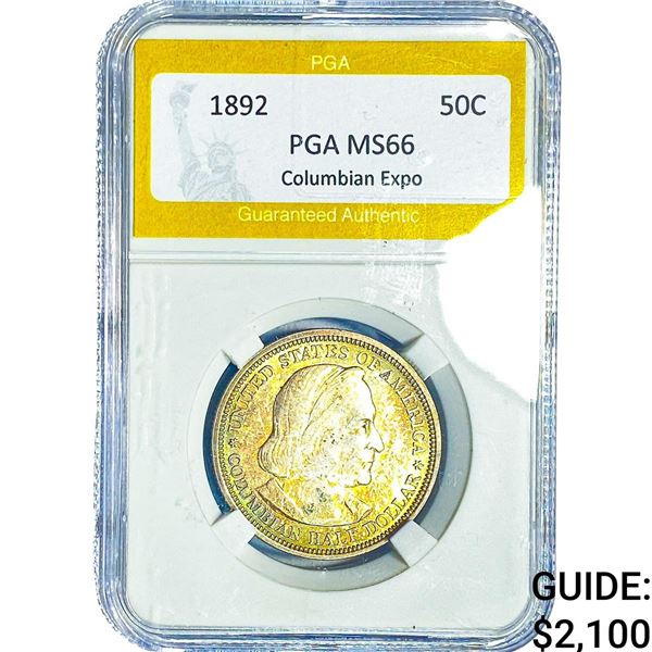 1892 Columbian Expo Half Dollar PGA MS66