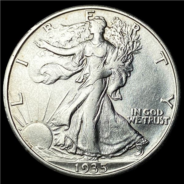 1935-D Walking Liberty Silver Half Dollar   CHOICE AU