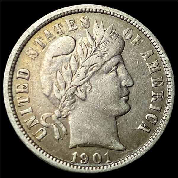 1901-O Silver Barber Dime NEARLY UNCIRCULATED