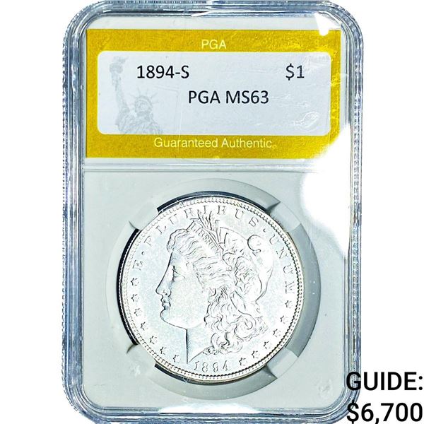 1894-S Morgan Silver Dollar PGA MS63
